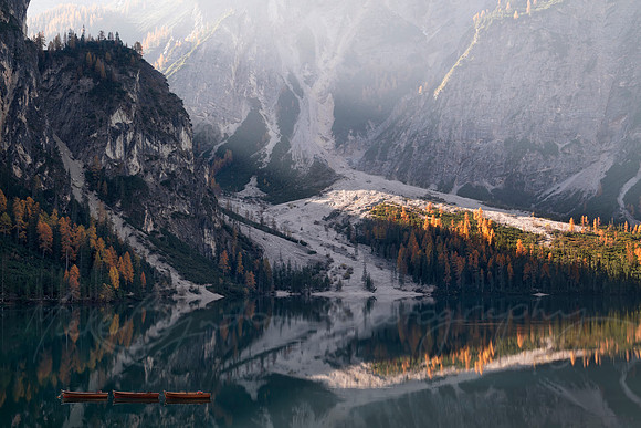 Boats on an Emerald Lake