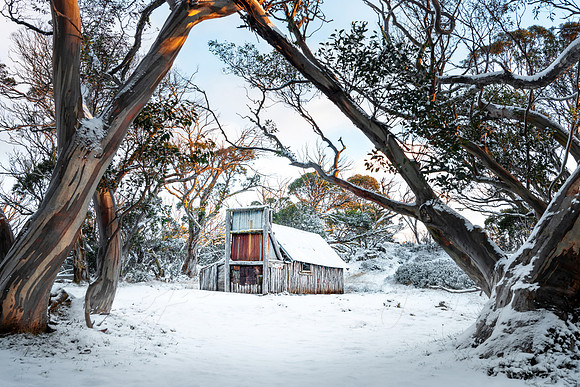 April Snow at Wallace Hut