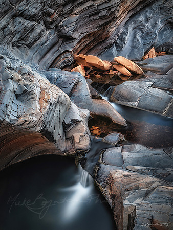 A waterfall in Hamersley Gorge Western Australia by photographer Mieke Boynton