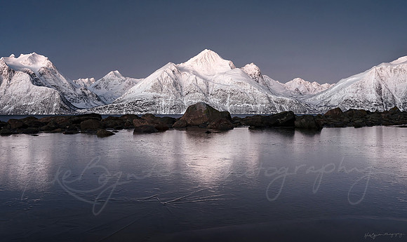 Reflections of the Lyngenalps in Norway by photographer Mieke Boynton
