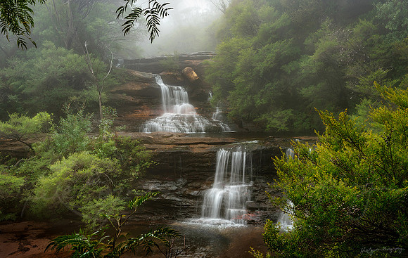 The Queens Cascades in the Blue Mountains Australia by photographer Mieke Boynton