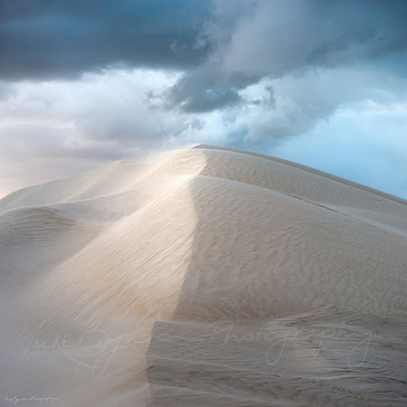 Sand dune in stormy weather