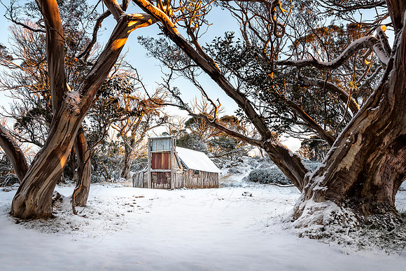 April Snow at Wallace Hut